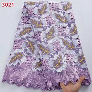 3021 Wholesale Swiss Voile Lace In Switzerland With Eyelet African Nigerian Lace Fabric High Quality French Cotton Lace Fabric