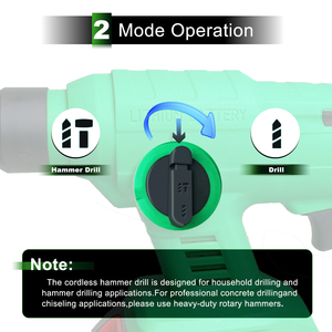 Marteau perforateur rotatif sans fil 20V avec fonction d'impact pour projets de bricolage, outil alimenté par batterie, stocké dans un entrepôt local aux États-Unis CH-MINI-1 MI - Product Image 4