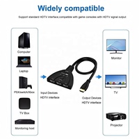 Commutateur 3 ports 3 entrées 1 sortie 4K 60HZ 2.0, convertisseur de câble pigtail 3x1 HDCP2.2 HDR pour PS4 PS5 Xbox Apple TV PC