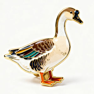 Fabricante forma personalizada Logo Metal lindo Animal suave esmalte duro tonto divertido ganso broche insignia solapa Pin - Product Image 2
