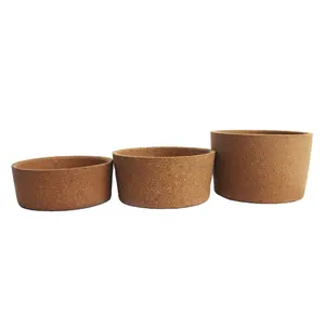 Biodegradable Reusable Custom Coffee Cups Cork Cover Lids With Silicone Sealing Borosilicate Glass Keep Coffee Cup Set