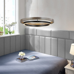 Lámpara Colgante LED Moderna de Acero Inoxidable Dorado E26, Luz Blanca Cálida 3500K, Altura Ajustable, Lámpara de Techo para Sala de Estar, Compatible con Regulador de Intensidad, CRI - Product Image 2