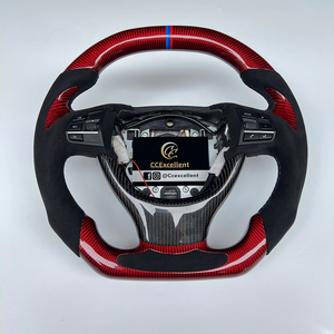 CCexcellent พวงมาลัยคาร์บอนไฟเบอร์สำหรับเล่นกีฬาปรับแต่งได้พวงมาลัยพร้อมที่หุ้มหนังนิ้วหัวแม่มือสำหรับ F15 F10 F18ผู้ท้าชิง - Product Image 1