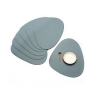 Napperon en cuir PU de couleur unie avec isolation de bonne qualité, tapis de séchage lavable