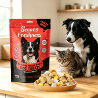 Friandises en gros pour chats et chiens, poulet lyophilisé cru, ingrédient unique, en dés, riche en protéines, naturel, sans céréales, en vrac, OEM, marque privée