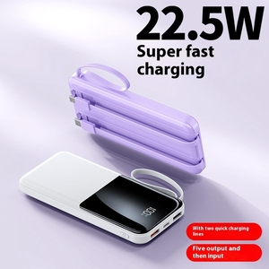 OEM/ODM 20W + PD 22,5 W 10000mAh Power Bank Tipo C Cargador de teléfono portátil Batería Power Bank con 2 cables de carga rápida - Product Image 2