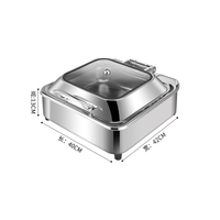 Hotel-Restaurant Edelstahl-Chafing Dish Große Kapazität 6L Buffet-Speisenwärmer für Partys Feiertagsveranstaltungen Kirchenveranstaltungen