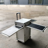 Caméra de surveillance solaire mobile sur chariot, mini-tour de surveillance solaire portable légère de 65 kg avec roues