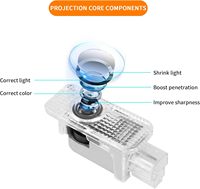 Projecteur de lumière de bienvenue LED facile à installer, sans fil, effet ombre fantôme HD, lumière de bienvenue LED pour portière de voiture, compatible avec Audi