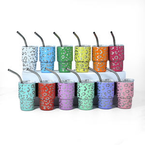 Bicchierini carini in vetro con paglia 3oz Mini <span class=keywords><strong>bicchieri</strong></span> con coperchio e paglia 3oz <span class=keywords><strong>bicchieri</strong></span> isolati - Product Image 1