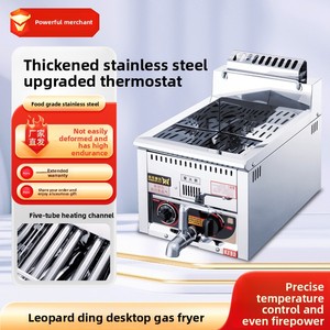 <span class=keywords><strong>Friteuse</strong></span> à <span class=keywords><strong>gaz</strong></span> commerciale de comptoir en acier inoxydable Bao Ding, à cylindre simple ou double, avec double écran, pour friture naturelle - Product Image 3