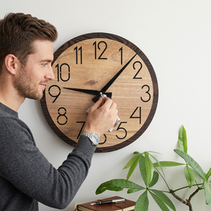 Great Color Electric Single-Face Wood Wall <b>Clock</b>, <b>Art</b> Deco Design with Abstract Needle Display - Product Image 1