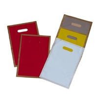 Pochettes plates réutilisables en CPE doré givré avec logo personnalisé et valve, sacs pour vêtements pour emballage de vente au détail