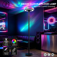 Lampe de lecture LED intelligente moderne à projection d'aurore, lumière d'ambiance RGB avec synchronisation musicale, lampe sur pied réglable pour la maison, l'hôtel et le yoga