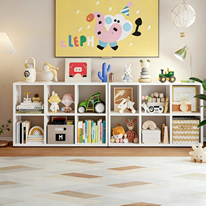 Estantería Metálica <span class=keywords><strong>Blanca</strong></span> Abierta Tipo Cubo, Estantes Modulares Resistentes, Librería Moderna para Sala de Estar, Oficina en Casa, Dormitorio - Product Image 2