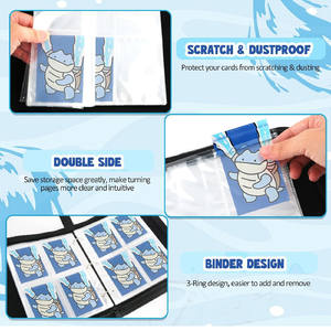 Album de cartes à collectionner premium sur le thème des tortues, avec pochettes amovibles pour cartes de jeu Pokémon, <span class=keywords><strong>support</strong></span> de cartes, classeur de cartes - Product Image 5