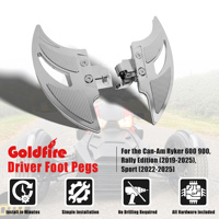 Repose-pieds avant chromés personnalisés en forme de chauve-souris pour conducteur, pour Can-Am Ryker 600 900 Rally Edition 2019-2024