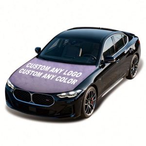 Impression par sublimation de haute qualité, tissu élastique 100% polyester, housse de capot de voiture personnalisée, drapeau pour SUV, camion, sports - Product Image 4