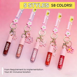 OEM/ODM Gloss à lèvres de luxe hydratant, effet repulpant, haute brillance, couleur intense, résistant à l'eau, sans transfert, 58 teintes, format porte-clés portable - Product Image 4
