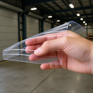 Bande de rideau en PVC pour porte, 150 pieds x 8 pouces, plastique transparent côtelé, pour entrepôts, garages, usage industriel - Product Image 2