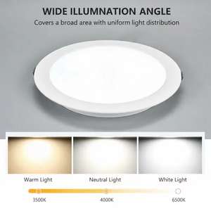 최고의 품질 슬림 <span class=keywords><strong>LED</strong></span> 원형 패널 조명 비 조광 매입형 천장 조명 플라스틱 램프 본체와 실내 <span class=keywords><strong>LED</strong></span> - Product Image 3