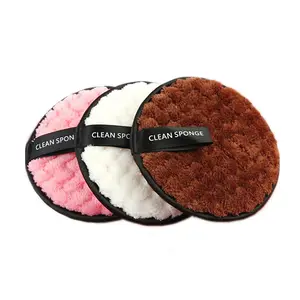 Cuscinetti per struccanti personalizzati per tutti gli usi per il trucco da 12Cm di diametro per pulire sbuffi per il trucco del viso - Product Image 1