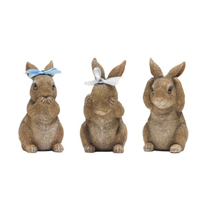 Figurine de lapin mignon en résine de polyester, décoration de Pâques pour la maison, ornement festif, statue miniature de lapin pour le bureau - Product Image 5