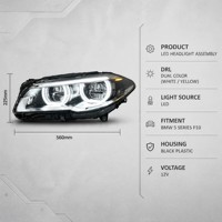 Pour les assemblages de phares de la série 5 F10/F18 2011-2017, LED Angel-Eye 55W 12V