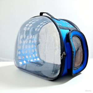 Şeffaf çok delikli nefes kedi sırt çantası moda katlanabilir köpekler için katlanabilir seyahat özelliği ile evcil hayvan taşıyıcı - Product Image 4
