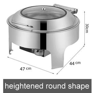 Calentador <span class=keywords><strong>de</strong></span> alimentos <span class=keywords><strong>de</strong></span> catering <span class=keywords><strong>de</strong></span> acero inoxidable moderno, placa <span class=keywords><strong>de</strong></span> exhibición <span class=keywords><strong>de</strong></span> aislamiento <span class=keywords><strong>de</strong></span> cubierta <span class=keywords><strong>de</strong></span> vidrio Circular con aumento <span class=keywords><strong>de</strong></span> altura para restaurante <span class=keywords><strong>de</strong></span> Hotel - Product Image 2