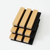 Panneau acoustique en fibre de polyester et lattes de bois, panneau mural décoratif insonorisant pour studio, bureau, cinéma maison, contrôle du bruit