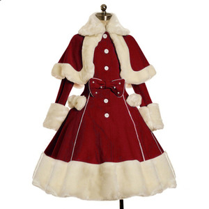 Costume Invernale da Principessa in Stile Europeo Vintage per Spettacoli Teatrali, <span class=keywords><strong>Set</strong></span> Cosplay con Cappotto Caldo in Poliestere e Cintura - Product Image 2