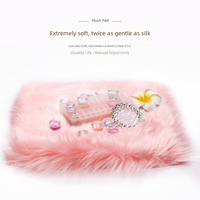 Accessoire de pose pour nail art inspiré d'Instagram, tapis en maille moelleuse en tissu pelucheux en forme de cœur pour diffusion en direct
