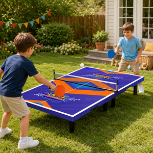 Ensemble <span class=keywords><strong>de</strong></span> jeu <span class=keywords><strong>de</strong></span> tennis <span class=keywords><strong>de</strong></span> <span class=keywords><strong>table</strong></span> pour enfants <span class=keywords><strong>de</strong></span> 26 pouces - Jeu <span class=keywords><strong>de</strong></span> tennis <span class=keywords><strong>de</strong></span> <span class=keywords><strong>table</strong></span> portable pour l'intérieur et l'extérieur avec filet et 2 raquettes - Product Image 1