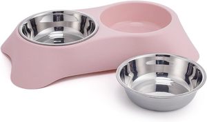 Kaymaz paslanmaz çelik çıkarılabilir çift tutucu köpek yemekleri Pet su ve gıda yükseltilmiş besleyici kase küçük köpekler ve kediler için çanaklar - Product Image 4