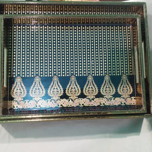 Plateaux de service en bois à un niveau de qualité supérieure pour les boissons Table à manger Cuisine Salon Rangement - Product Image 1