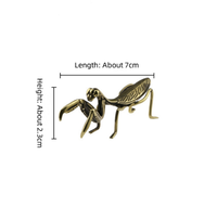 Laiton Mini Mantis Figurine Statue Figurines d'animaux Jouets Maison Décoration de bureau