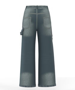 Palazzo Style High Waist Wide Leg Jeans for Women Summer Comfort Casual Washed Colored ODM <strong>Vintage</strong> <strong>Cargo</strong> <strong>Pants</strong> - Product Image 1