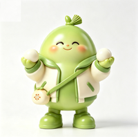 Figurine de collection personnalisée en forme de boulette de riz verte, en PVC et ABS, statue d'art fabriquée en Chine, OEM sur mesure pour la vente en gros aux marques