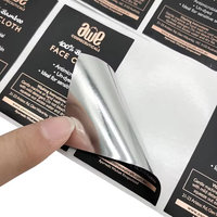 Autocollants 3d métalliques argent/or personnalisés, étiquette privée bobp pour parfum, étiquette privée