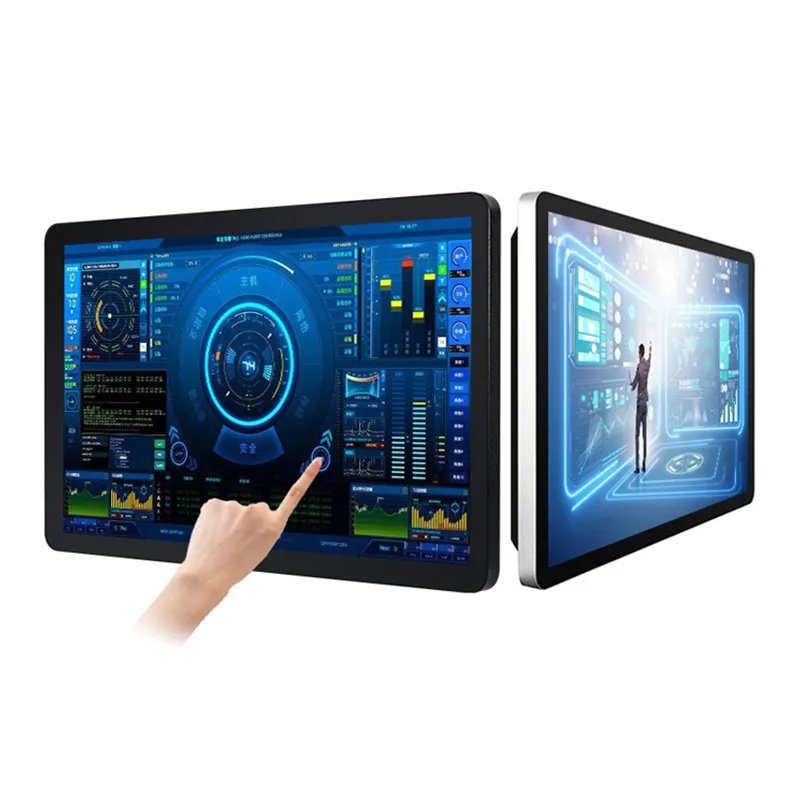 15.6 inch Capacitive touch panel mount computer waterproof front IP65 all in one industrial panel pc, USB Touch Monitor