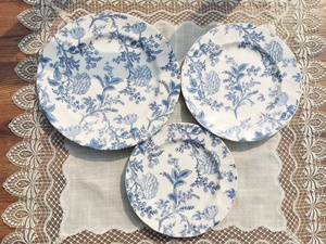 Precio barato británico retro tulipán plato de cerámica exquisito juego de cena azul y blanco - Product Image 6