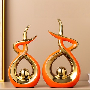 Escultura Metálica Abstracta Moderna de Lujo, Estatuas Decorativas para el Hogar, Adorno para Sala de Estar, Mueble para TV, Vinoteca, Entrada - Product Image 2