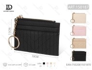 Portacarte con Cerniera 4 Pollici in Microfibra Pelle Sintetica Portafoglio Minimalista per Carte di Credito - Product Image 1