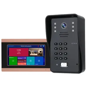 Sistema de intercomunicación IP inalámbrico para teléfono y puerta, sistema de vídeo con WIFI de 7 pulgadas, 1080P, AHD, cámaras al aire libre, desbloqueo de teléfono, registro de Monitor