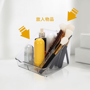 Transparent Cosmetic Storage <b>Box</b> Plastic Desktop Organizer For <b>Makeup</b> Brushes Lipstick Skincare Products - Product Image 1