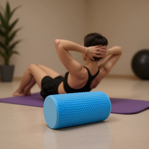 Solid Blue EVA Yoga Column 30x15cm <b>Foam</b> <b>Rollers</b> for Effective Stretching and Exercise - Product Image 2