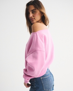 เสื้อสเวตเชิ้ตแขนยาวผ้าฟลีซผสมคอตตอน 70% และโพลีเอสเตอร์รีไซเคิล 30% สวมใส่สบาย เป็นมิตรต่อสิ่งแวดล้อม สำหรับผู้หญิง - Product Image 3