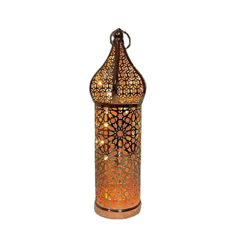 New Retro Iron Hollow Wind Lamp Morocco Style Ornaments Led Small Lantern Table Decor Hanging Lantern