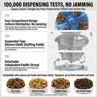 Distributeur automatique de nourriture pour animaux de compagnie, surveillance vidéo, commande par application, distributeur à double bol pour chats et chiens, grande capacité : 7 litres